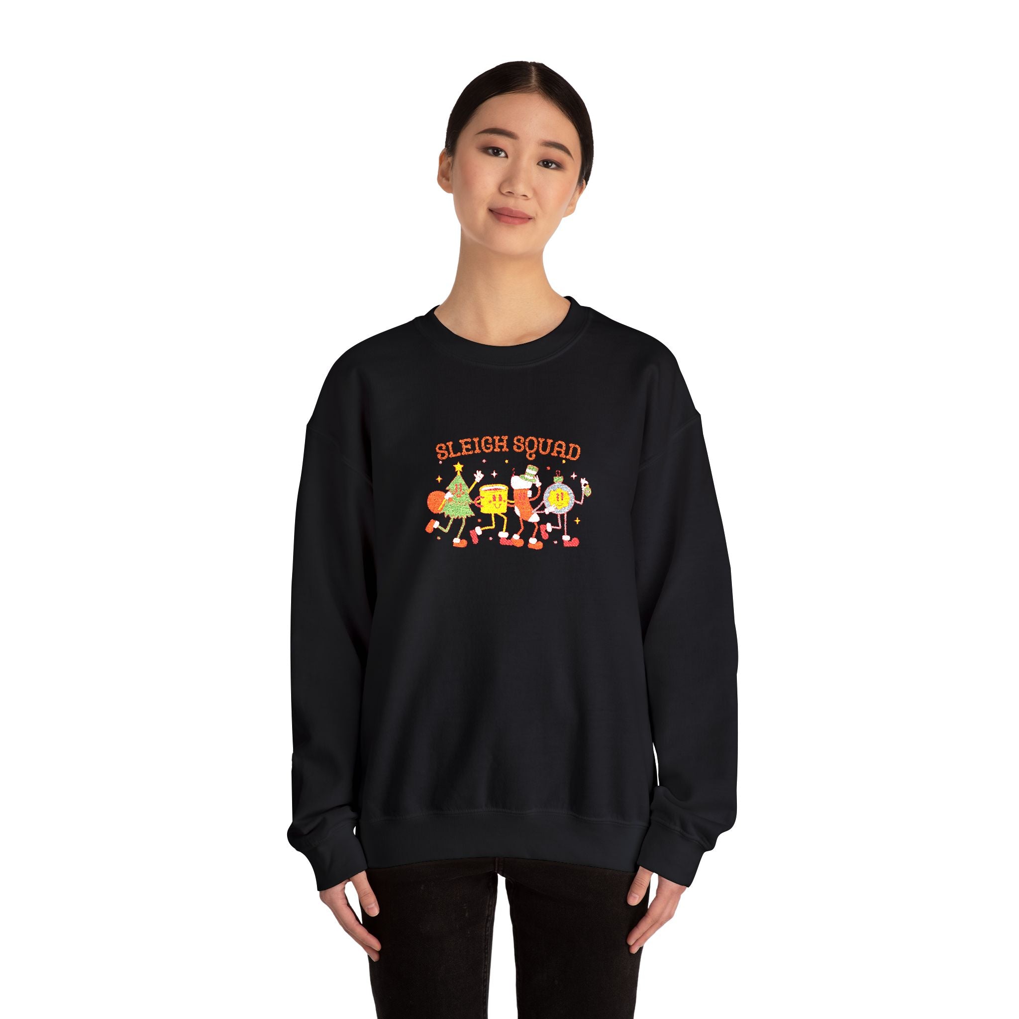 Embroidered Sleigh Squad Crewneck Sweatshirt